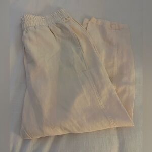 Maternity Hatch Light Cream Relaxed Linen Pants